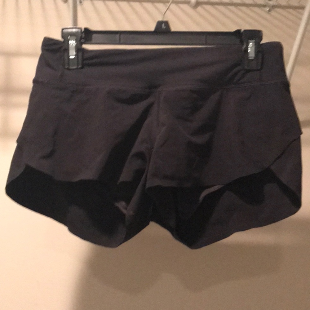 Black lululemon running shorts